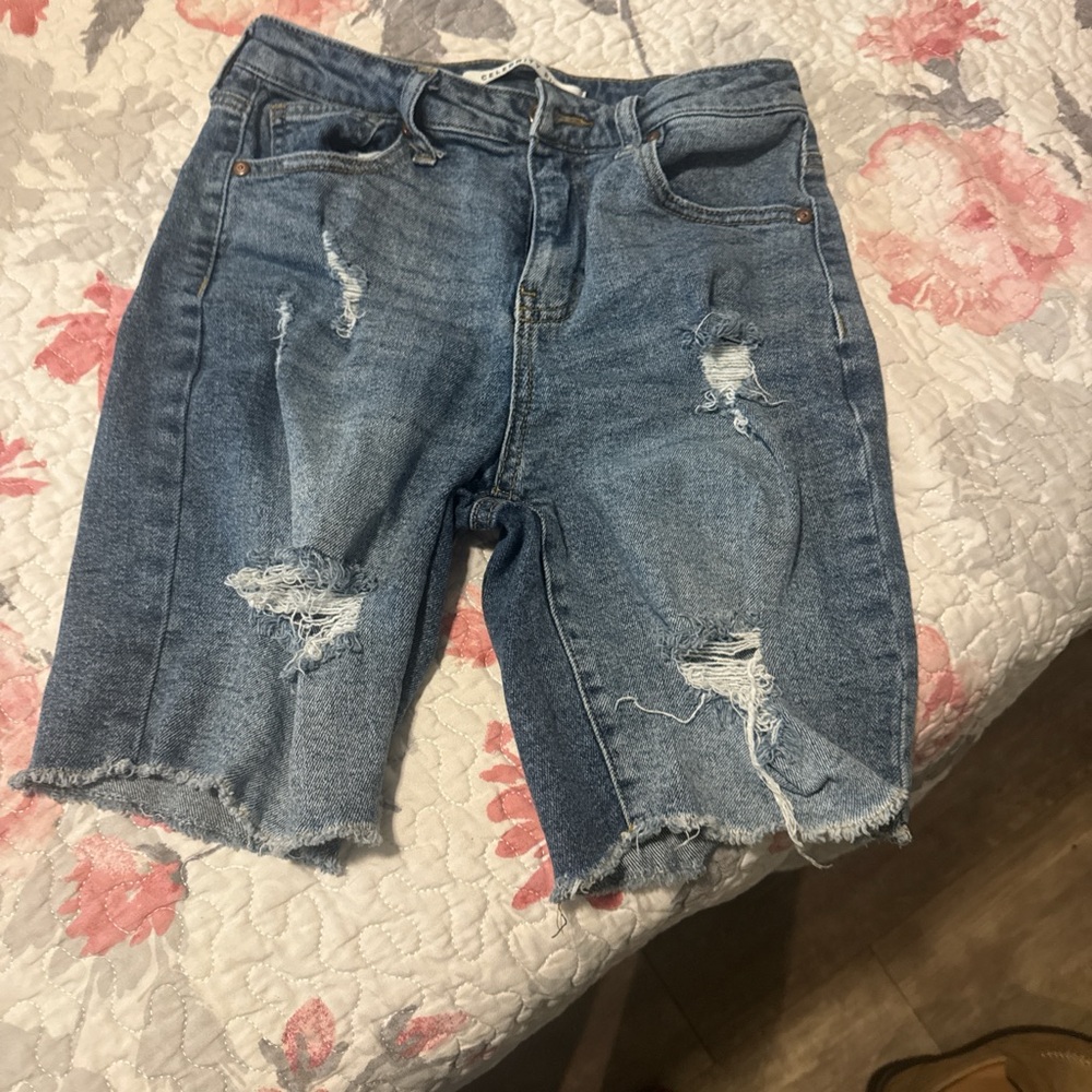 Celebrity Pink Ripped Blue Jean Shorts